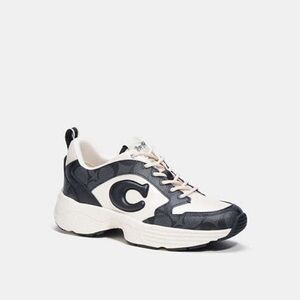 Coach Black and White C275 Tech Runner In Signature Canvas